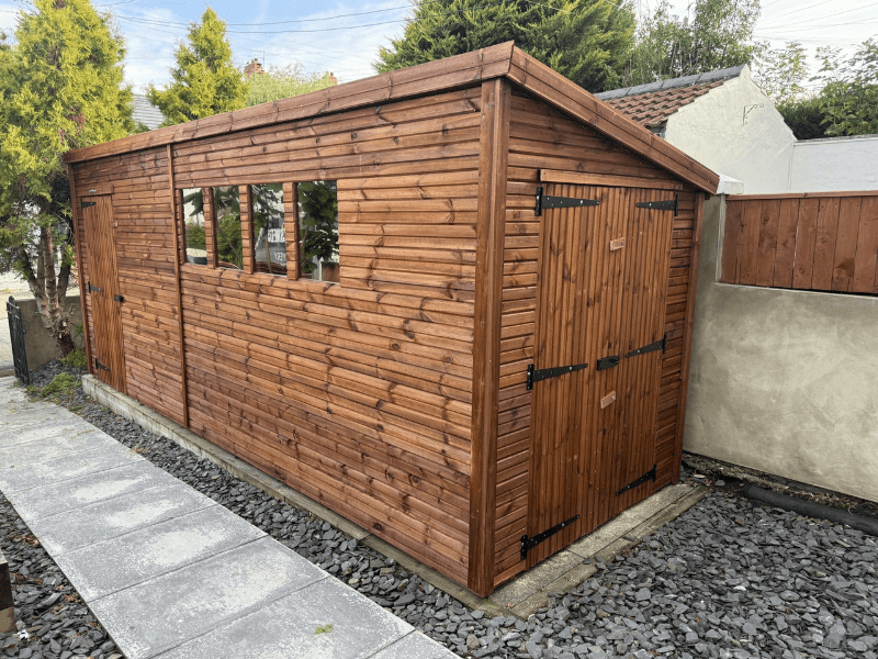 Custom shed with side door