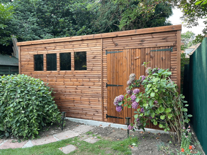 Wide garden shed